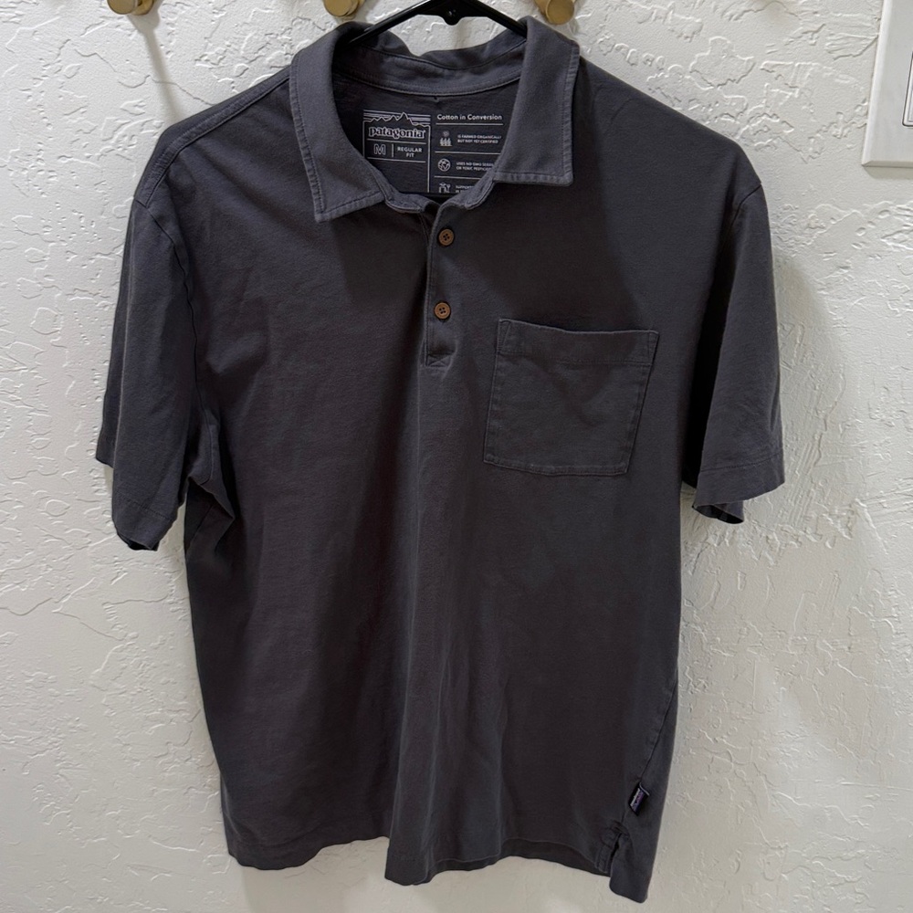 Patagonia Men’s Gray Regular Fit Polo Shirt - Medium